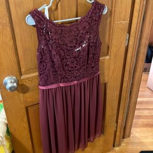 David’s Bridal size 10 wine colored bridesmaids dress